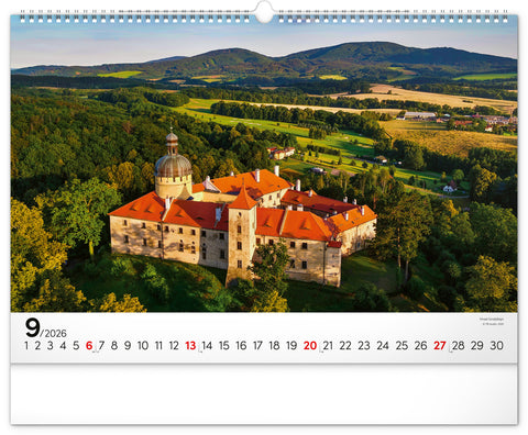Nástěnný kalendář Panoramata Česka 2026, 48 x 33 cm