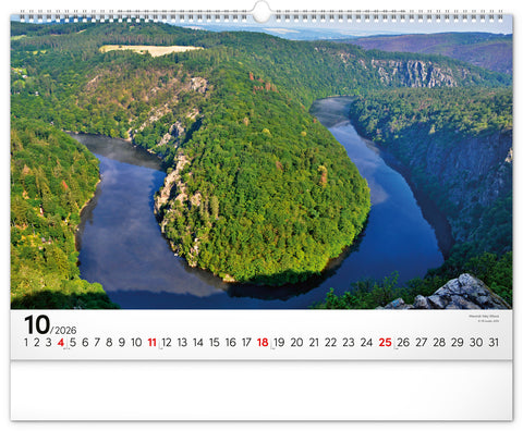 Nástěnný kalendář Panoramata Česka 2026, 48 x 33 cm