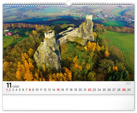 Nástěnný kalendář Panoramata Česka 2026, 48 x 33 cm