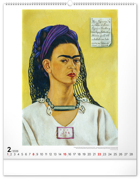 Nástěnný kalendář Frida Kahlo 2026, 48 x 56 cm