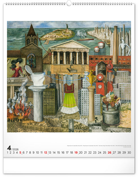 Nástěnný kalendář Frida Kahlo 2026, 48 x 56 cm