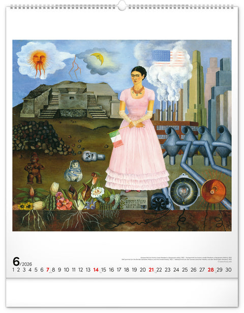Nástěnný kalendář Frida Kahlo 2026, 48 x 56 cm
