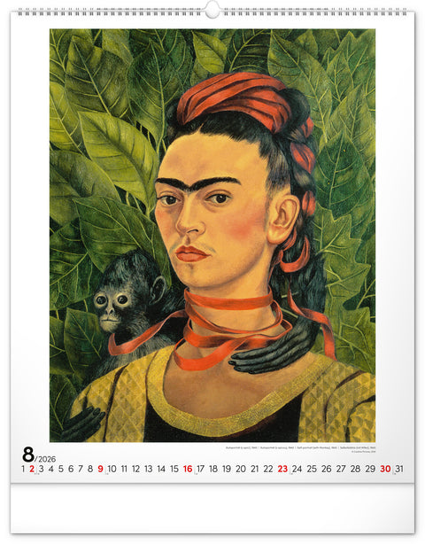 Nástěnný kalendář Frida Kahlo 2026, 48 x 56 cm
