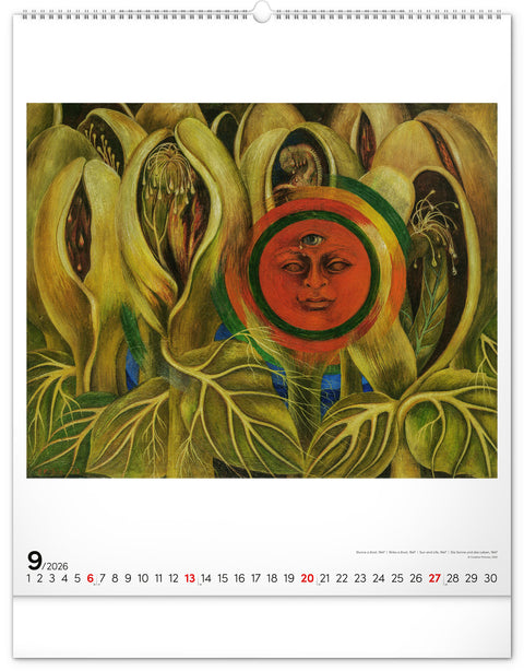 Nástěnný kalendář Frida Kahlo 2026, 48 x 56 cm
