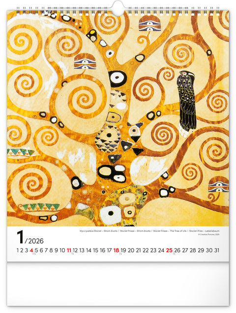 Nástěnný kalendář Gustav Klimt 2026, 30 x 34 cm