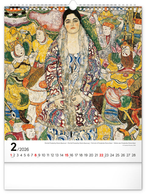 Nástěnný kalendář Gustav Klimt 2026, 30 x 34 cm