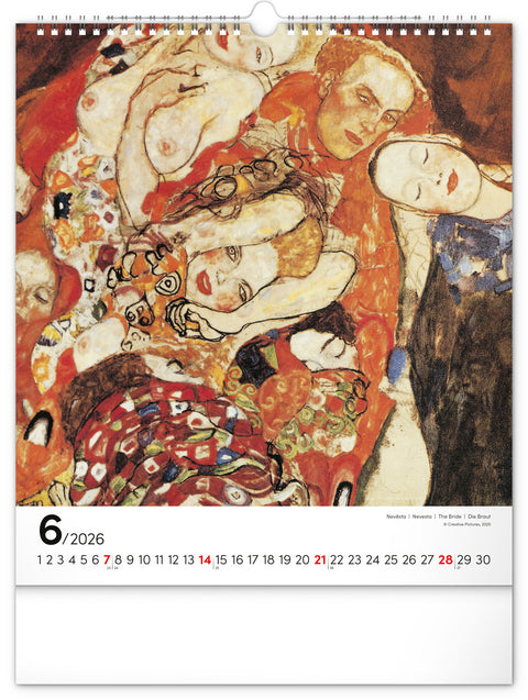Nástěnný kalendář Gustav Klimt 2026, 30 x 34 cm