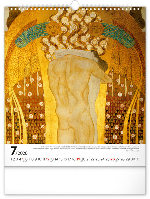 Nástěnný kalendář Gustav Klimt 2026, 30 x 34 cm