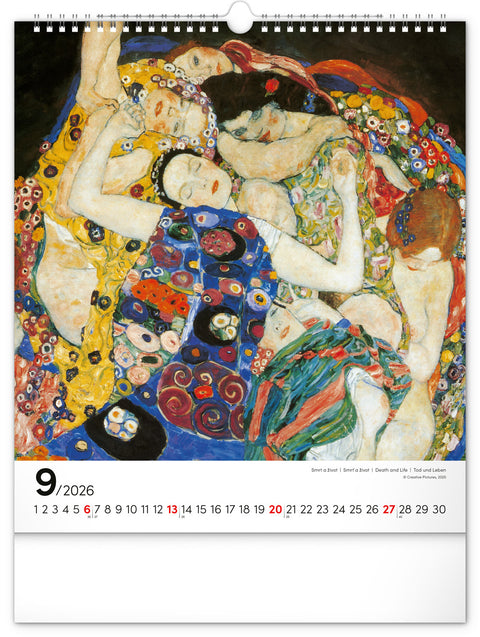Nástěnný kalendář Gustav Klimt 2026, 30 x 34 cm