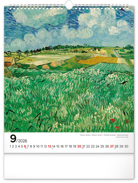 Nástěnný kalendář Vincent van Gogh 2026, 30 x 34 cm