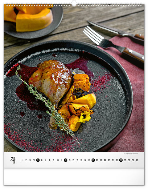 Nástěnný kalendář Gourmet 2026, 48 x 56 cm
