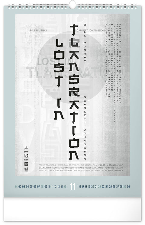 Nástěnný kalendář Alternative Movie Posters 2026, 33 x 46 cm