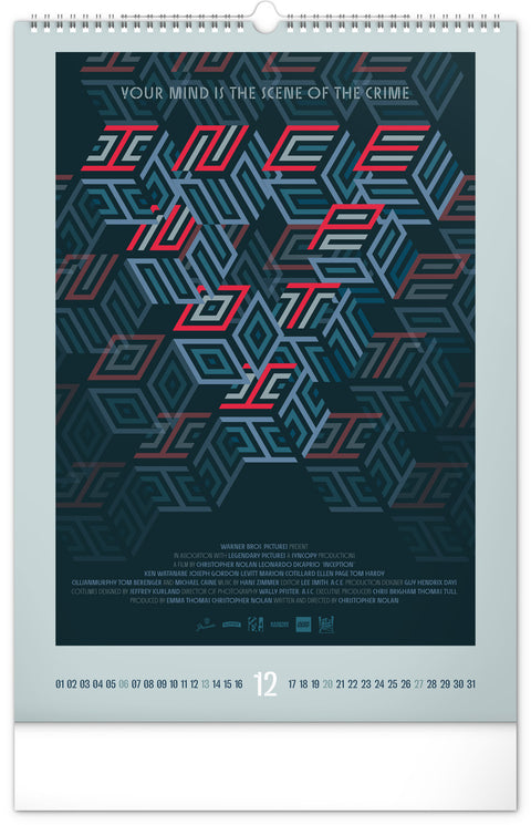 Nástěnný kalendář Alternative Movie Posters 2026, 33 x 46 cm