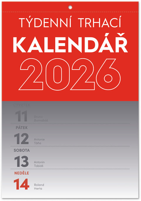 Nástěnný kalendář Trhací týdenní 2026, A5