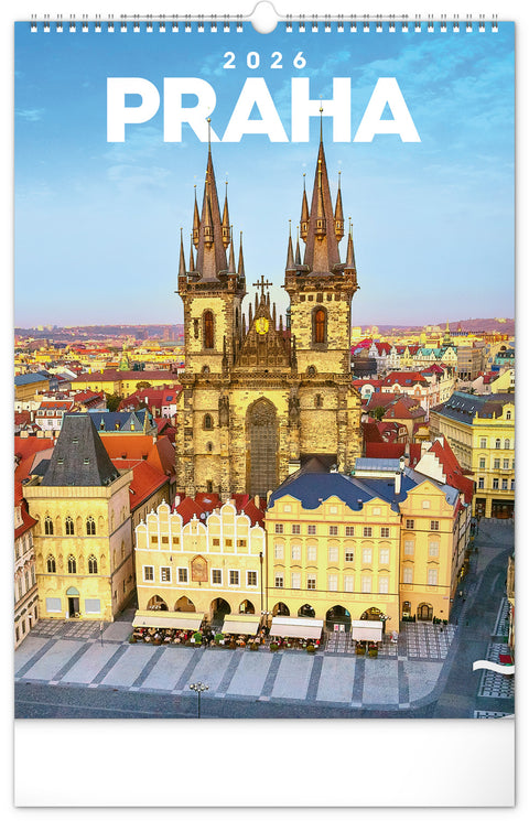 Nástěnný kalendář Praha 2026, 33 x 46 cm