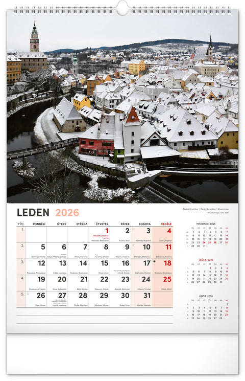 Nástěnný kalendář Má vlast 2026, 33 x 46 cm