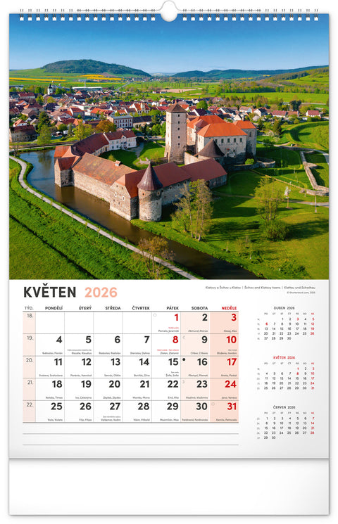 Nástěnný kalendář Má vlast 2026, 33 x 46 cm