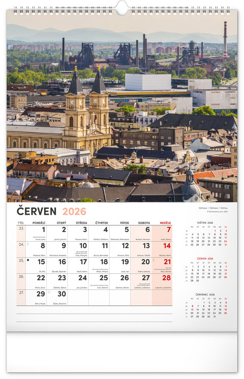 Nástěnný kalendář Má vlast 2026, 33 x 46 cm