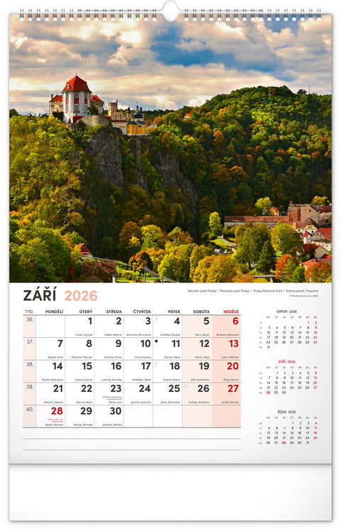 Nástěnný kalendář Má vlast 2026, 33 x 46 cm