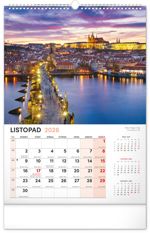 Nástěnný kalendář Má vlast 2026, 33 x 46 cm