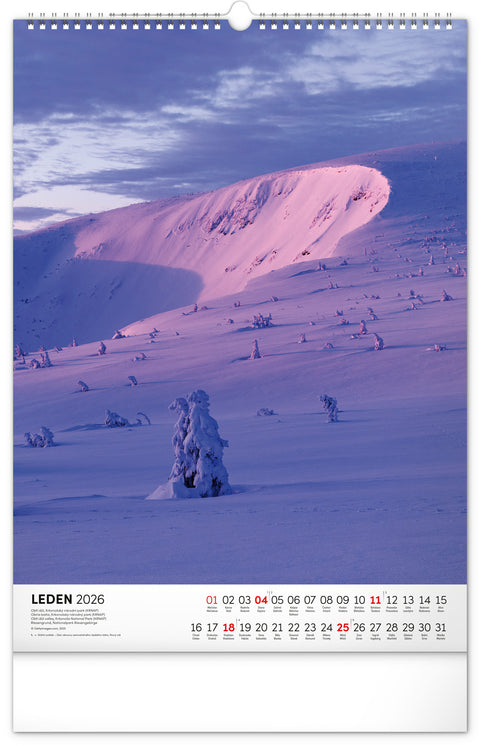 Nástěnný kalendář Národní parky Čech a Moravy 2026, 33 x 46 cm