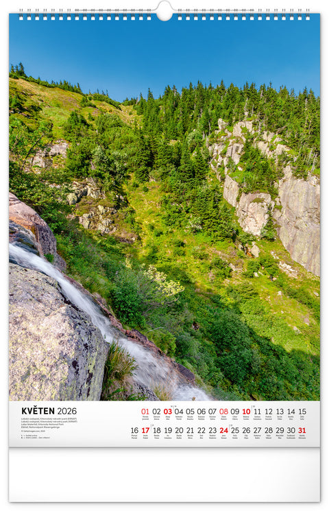 Nástěnný kalendář Národní parky Čech a Moravy 2026, 33 x 46 cm