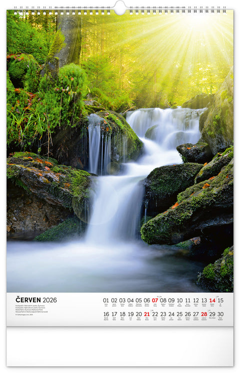 Nástěnný kalendář Národní parky Čech a Moravy 2026, 33 x 46 cm