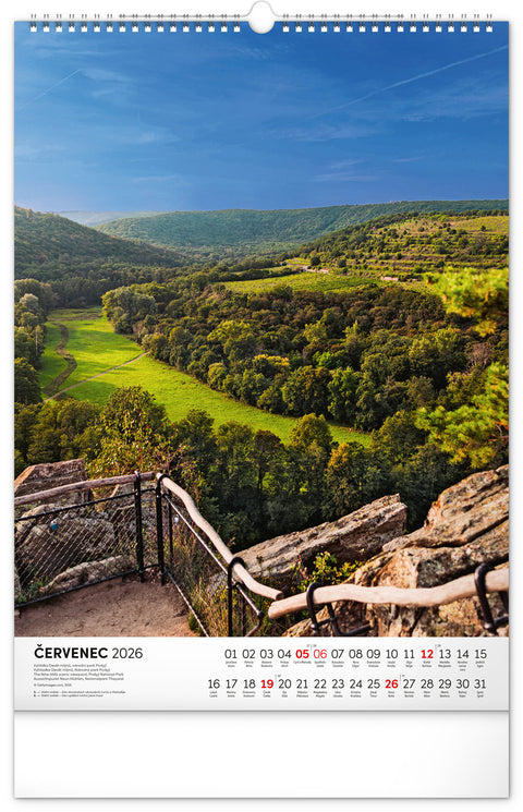 Nástěnný kalendář Národní parky Čech a Moravy 2026, 33 x 46 cm