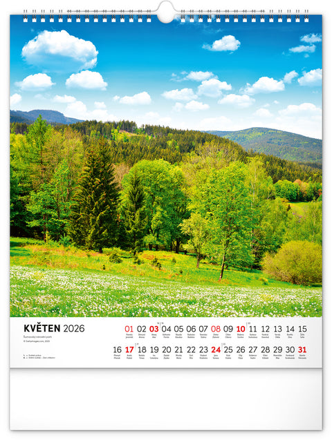 Nástěnný kalendář Šumava 2026, 30 x 34 cm
