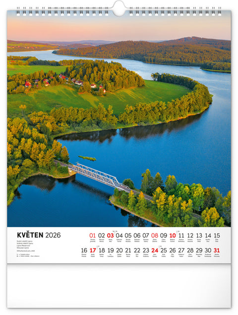 Nástěnný kalendář Vodní království 2026, 30 x 34 cm