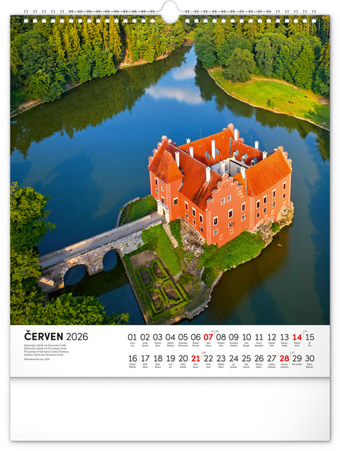 Nástěnný kalendář Vodní království 2026, 30 x 34 cm