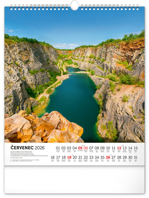 Nástěnný kalendář Vodní království 2026, 30 x 34 cm
