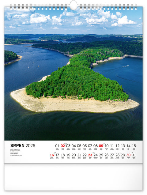 Nástěnný kalendář Vodní království 2026, 30 x 34 cm