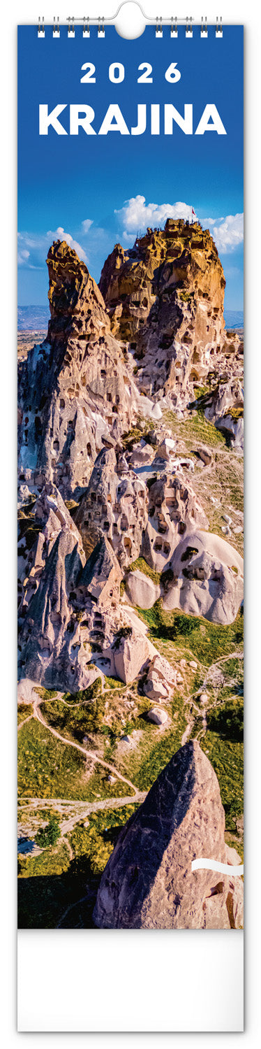 Nástěnný kalendář Krajina 2026, 12 x 48 cm