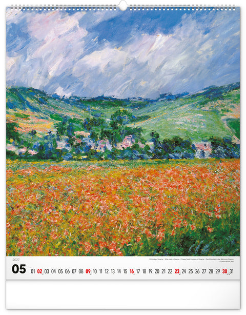 Nástěnný kalendář Claude Monet 2027, 48 x 56 cm