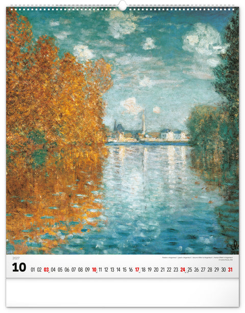 Nástěnný kalendář Claude Monet 2027, 48 x 56 cm