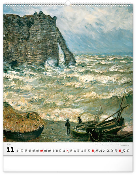 Nástěnný kalendář Claude Monet 2027, 48 x 56 cm
