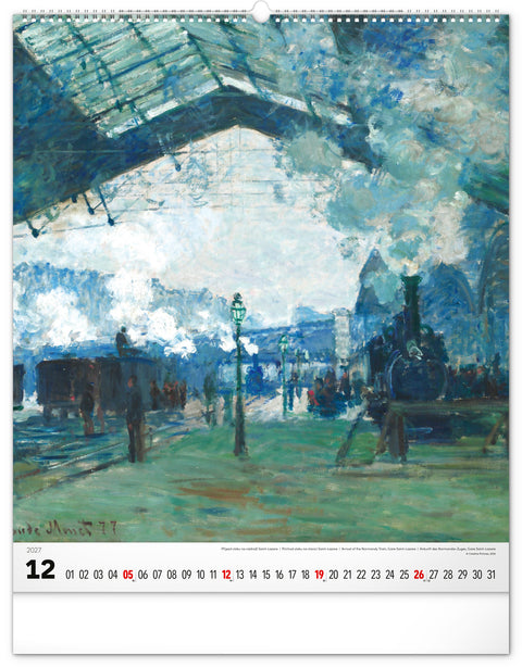 Nástěnný kalendář Claude Monet 2027, 48 x 56 cm