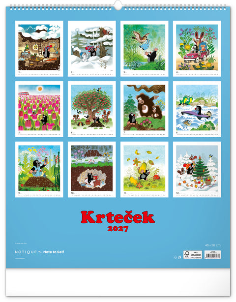 Nástěnný kalendář Krteček 2027, 48 x 56 cm