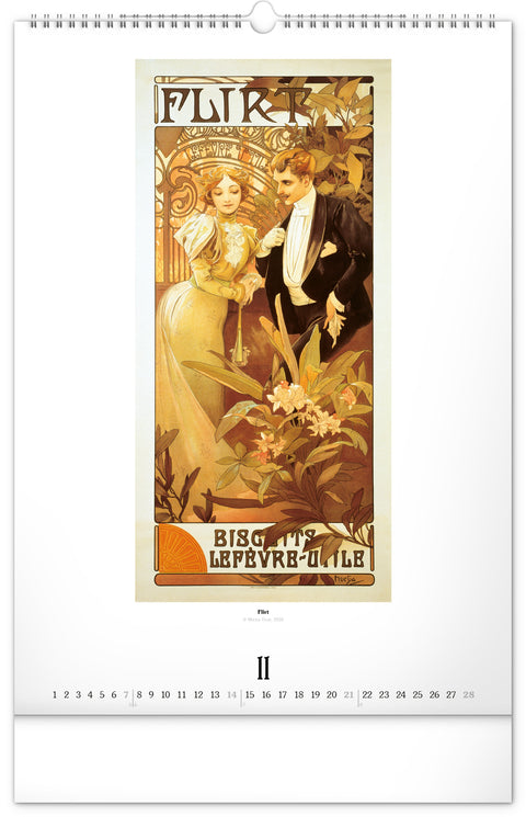 Nástěnný kalendář Alfons Mucha 2027, 33 x 46 cm