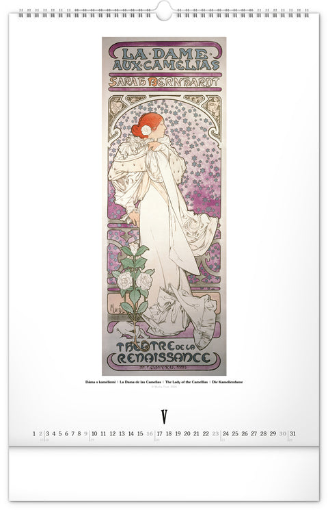 Nástěnný kalendář Alfons Mucha 2027, 33 x 46 cm