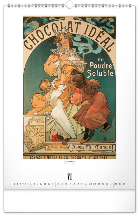 Nástěnný kalendář Alfons Mucha 2027, 33 x 46 cm
