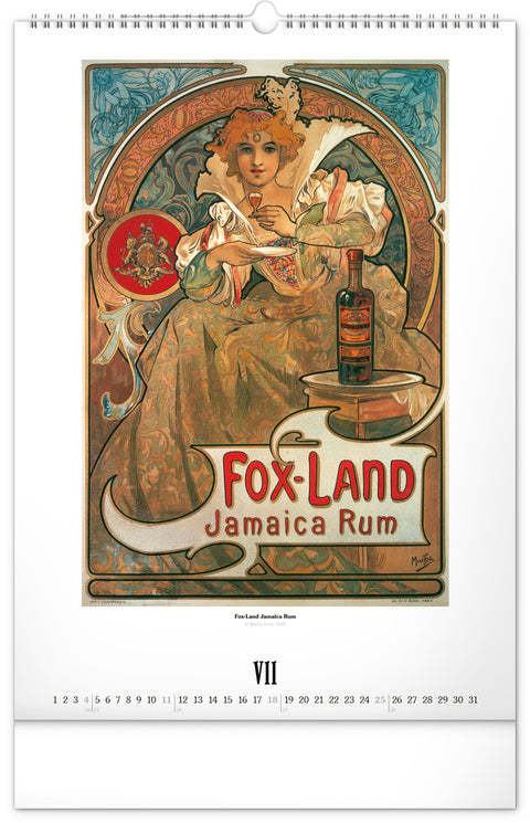 Nástěnný kalendář Alfons Mucha 2027, 33 x 46 cm