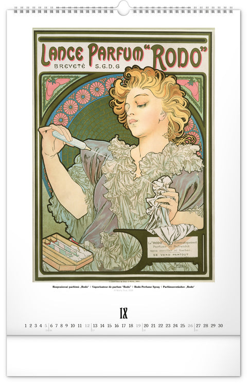 Nástěnný kalendář Alfons Mucha 2027, 33 x 46 cm