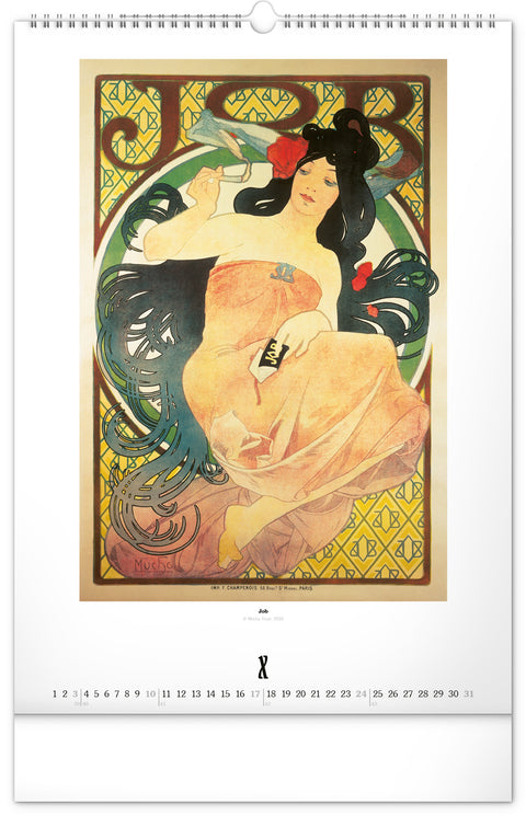 Nástěnný kalendář Alfons Mucha 2027, 33 x 46 cm