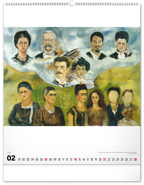Nástěnný kalendář Frida Kahlo 2027, 48 x 56 cm
