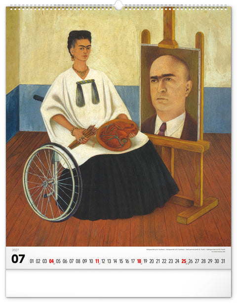 Nástěnný kalendář Frida Kahlo 2027, 48 x 56 cm