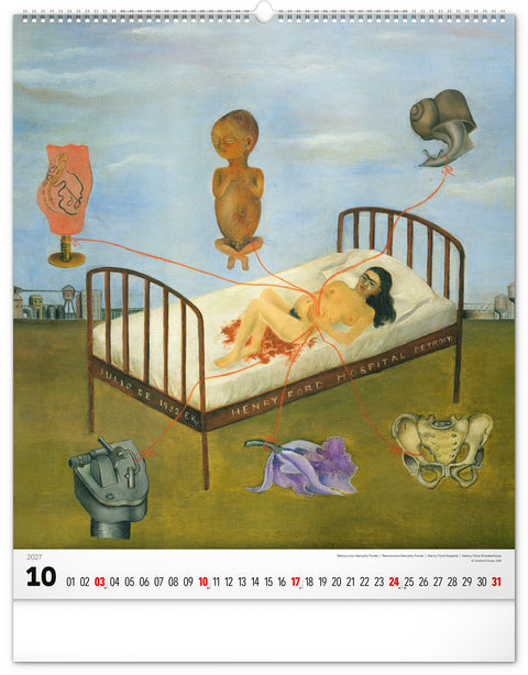 Nástěnný kalendář Frida Kahlo 2027, 48 x 56 cm