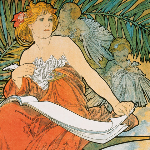 Poznámkový kalendář Alfons Mucha 2026, 30 x 30 cm