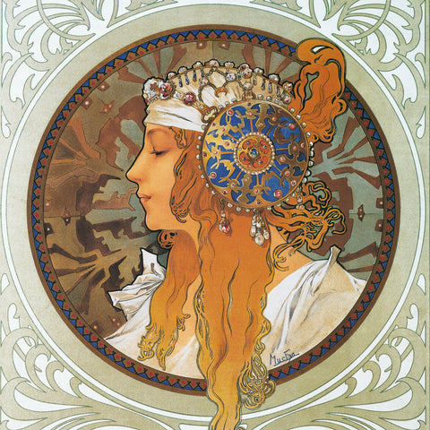 Poznámkový kalendář Alfons Mucha 2026, 30 x 30 cm